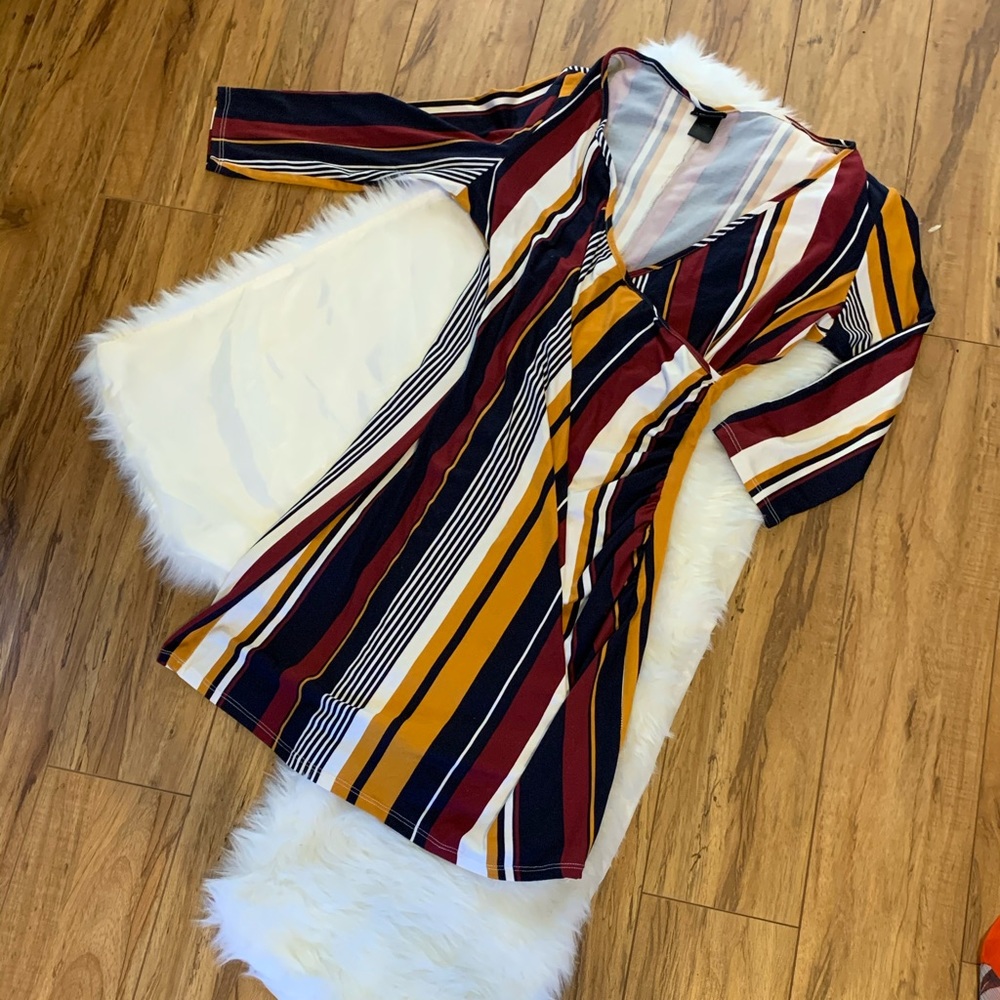 Multi Color Low Cut Dress - Picture 3 of 5